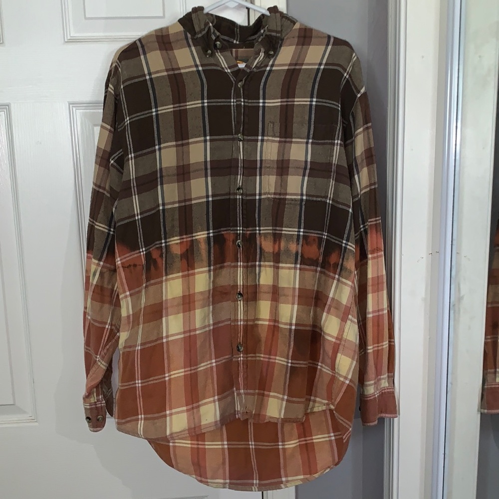 Hand bleach dyed flannel